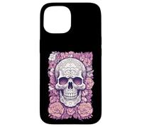 Calavera de Flores romántica de Estilo gótico Carcasa para iPhone 15
