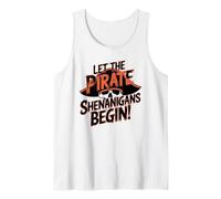 Calavera de Halloween deja que comiencen las travesuras piratas Camiseta sin Mangas