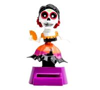 Calavera de la cabeza de bobble - Ornamento esqueleto con energía solar | Dancing Auto Dash Doll Figura Wobbling | Exquisito Decoración de escritorio Diversión Juguetes coleccionables para adultos, co