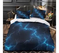 Calavera de llama azul Funda de Edredón incluye Fundas de Almohada Juego de 3 Piezas Diseño 3D Cierre de Cremallera Oculta Fantasía de terror Funda Edredon for Ancianos Super king（260x220cm）