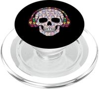 Calavera DJ Unicornio Musica Festival Auriculares PopSockets PopGrip para MagSafe