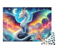 Calavera Dragón Espada Rompecabezas 1000 Piezas Regalo para Adultos Dragón Nebulosa Cósmica, Premium Grueso Resistente, Desafiante Duro Alivio Estrés 52x38cm/1000pzs