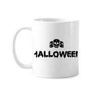 Calavera Feliz Fantasma Miedo Halloween Taza De Café Porcelana Taza Cerámica Tazas Para Leche Té Hogar 330Ml