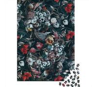 Calavera Floral Vintage Puzzle de 1000 Piezas Papel para Adultos Estilo Artístico Singular Puzzle para Toda la Familia Relax Regalo Hogar 38x26cm/1000pcs