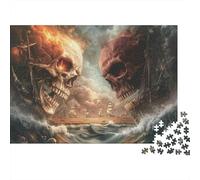 Calavera Gigante Barco Pirata Escena Fantástica Puzzle de 1000 Piezas para Adultos Papel Relajación Decoración Regalo 38x26cm/1000pcs