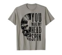 Calavera gótica de coleccionista de Discos Vintage You Make My Head Spin Camiseta