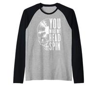 Calavera gótica de coleccionista de Discos Vintage You Make My Head Spin Camiseta Manga Raglan