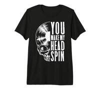 Calavera gótica de coleccionista de Discos Vintage You Make My Head Spin Camiseta Premium