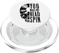 Calavera gótica de coleccionista de Discos Vintage You Make My Head Spin PopSockets PopGrip para MagSafe