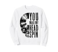 Calavera gótica de coleccionista de Discos Vintage You Make My Head Spin Sudadera
