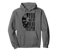 Calavera gótica de coleccionista de Discos Vintage You Make My Head Spin Sudadera con Capucha
