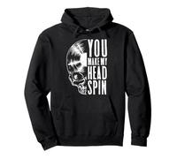 Calavera gótica de coleccionista de Discos Vintage You Make My Head Spin Sudadera con Capucha