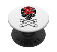 Calavera gótica de Punks Not Dead, Punk Rock, Vintage, Amante del Vinilo PopSockets PopGrip Adhesivo