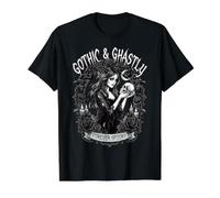 Calavera gótica y espantosa para Siempre Espeluznante Dama Oscura Camiseta gráfica económica, Hombre, Negro, S