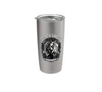 Calavera gótica y espantosa para siempre espeluznante dama oscura Vaso térmico de acero inoxidable de doble pared