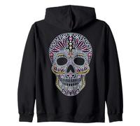 Calavera Huichol Day The Dead Sugar Skull Dia De Los Muertos Sudadera con Capucha