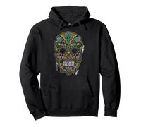 Calavera Huichol Day The Dead Sugar Skull Dia De Los Muertos Sudadera con Capucha