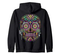 Calavera Huichol Day The Dead Sugar Skull Dia De Los Muertos Sudadera con Capucha