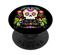 Calavera mexicana Dia de los Muertos mujer Sugar skull PopSockets PopGrip Adhesivo
