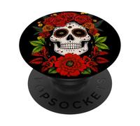 Calavera mexicana Dia de los Muertos mujer Sugar skull PopSockets PopGrip Adhesivo