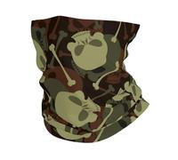 Calavera Militar Esqueleto Ejército Muerte Camuflaje Calentador De Cuello Impreso Pañuelo De Cabeza Unisexo Bufanda Facial para Pesca Caza Ciclismo 25X50Cm