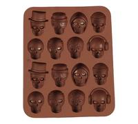 Calavera Moldes Gominolas Silicona, Halloween Molde de Silicona 16 Cavidades Moldes, Moldes de Silicona para Caramelos, Cráneo Molde Chocolate para Chocolate, Caramelo