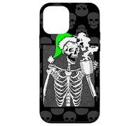 Calavera navideña Negra gótica, Esqueleto de café, Verde ácido, Espeluznante Carcasa para iPhone 12 Mini