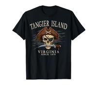 Calavera Pirata de la Isla de Tánger Virginia Desde 1670, Marfil Camiseta