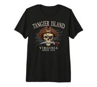 Calavera Pirata de la Isla de Tánger Virginia Desde 1670, Marfil Camiseta Premium