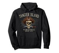 Calavera Pirata de la Isla de Tánger Virginia Desde 1670, Marfil Sudadera con Capucha