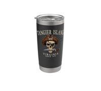 Calavera pirata de la isla de Tánger Virginia desde 1670, marfil Vaso térmico de acero inoxidable de doble pared