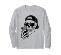 Calavera Selfie Cool Skeleton Art Moderno Manga Larga