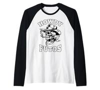 Calavera Vaquera Howdy Hola Putos Funny Western Spanish Camiseta Manga Raglan