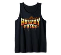 Calavera Vaquera Howdy Hola Putos Funny Western Spanish Camiseta sin Mangas