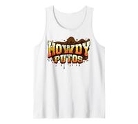 Calavera Vaquera Howdy Hola Putos Funny Western Spanish Camiseta sin Mangas