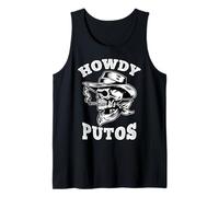 Calavera Vaquera Howdy Hola Putos Funny Western Spanish Camiseta sin Mangas