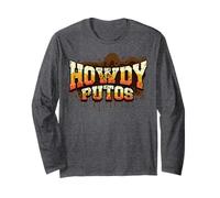 Calavera Vaquera Howdy Hola Putos Funny Western Spanish Manga Larga
