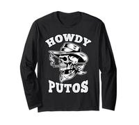 Calavera Vaquera Howdy Hola Putos Funny Western Spanish Manga Larga