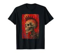 Calavera Vintage de Motorista Rocker Punk Graffiti cráneo Horror Camiseta