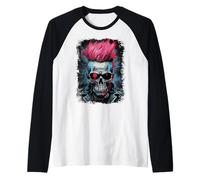 Calavera zombi Horror Punk Camiseta Manga Raglan