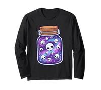 Calaveras de Galaxia Kawaii en un Frasco Pastel gótico Halloween Espeluznante Manga Larga