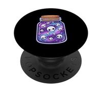 Calaveras de Galaxia Kawaii en un Frasco Pastel gótico Halloween Espeluznante PopSockets PopGrip Adhesivo