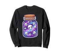 Calaveras de Galaxia Kawaii en un Frasco Pastel gótico Halloween Espeluznante Sudadera