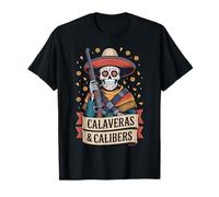 Calaveras y Calibers Funny Latino Shooting Sports Heritage Camiseta
