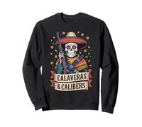 Calaveras y Calibers Funny Latino Shooting Sports Heritage Sudadera