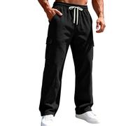 Calças De Trabalho, Pantalones Cargo De Pana Des Color Liso Para Hombre Informales Con Muchos Bolsillos Corte Holgado Pantalones Deportivos Elásticos Y Cómodos Pantalon Des Jogging Holgados Para