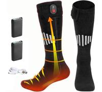 Calcetín Calefactor Recargable, Calcetines Calefactables Eléctricos para Hombres y Mujeres, 2 × 5000 mAh/5 V Calcetines Calefactables, 3 Ajustes de Calor para Caza Esquí Ciclismo Pesca
