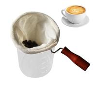 Calcetín Con Filtro De Café Reutilizable: Colador De Tela De Franela Hecho A Mano Con Mango De Madera Para Verter Y Preparar En Frío | Alternativa Ecológica A Los Filtros De Papel, Fácil De Limpiar Y