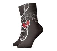 Calcetín corto Unisex, 30cm, notas musicales con forma de corazón, novedad suave, calcetines atléticos, medias deportivas para Fitness, correr, gimnasio, trabajo