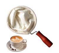 calcetín de café, paño para goteros Bolsa coladora té y tela franela lavable reutilizable, colador hecho a mano con mango madera